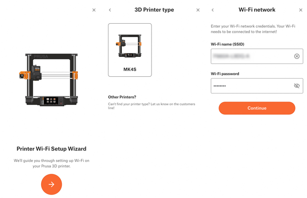 アプリで機種を選択し、スマホが接続しているWi-Fiの情報を登録する。